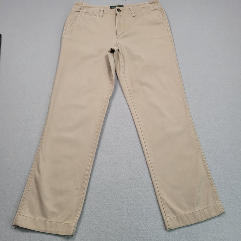 Lauren Ralph Lauren Newbury Chino Pants Tan Khaki Cotton Straight Leg Size 6